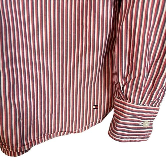 Tommy Hilfiger striped 1/4 button  top - Picture 4 of 12